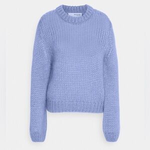 SELECTED FEMME Suanne Ls Knit Sweater Blue size small mohair wool blend chic
